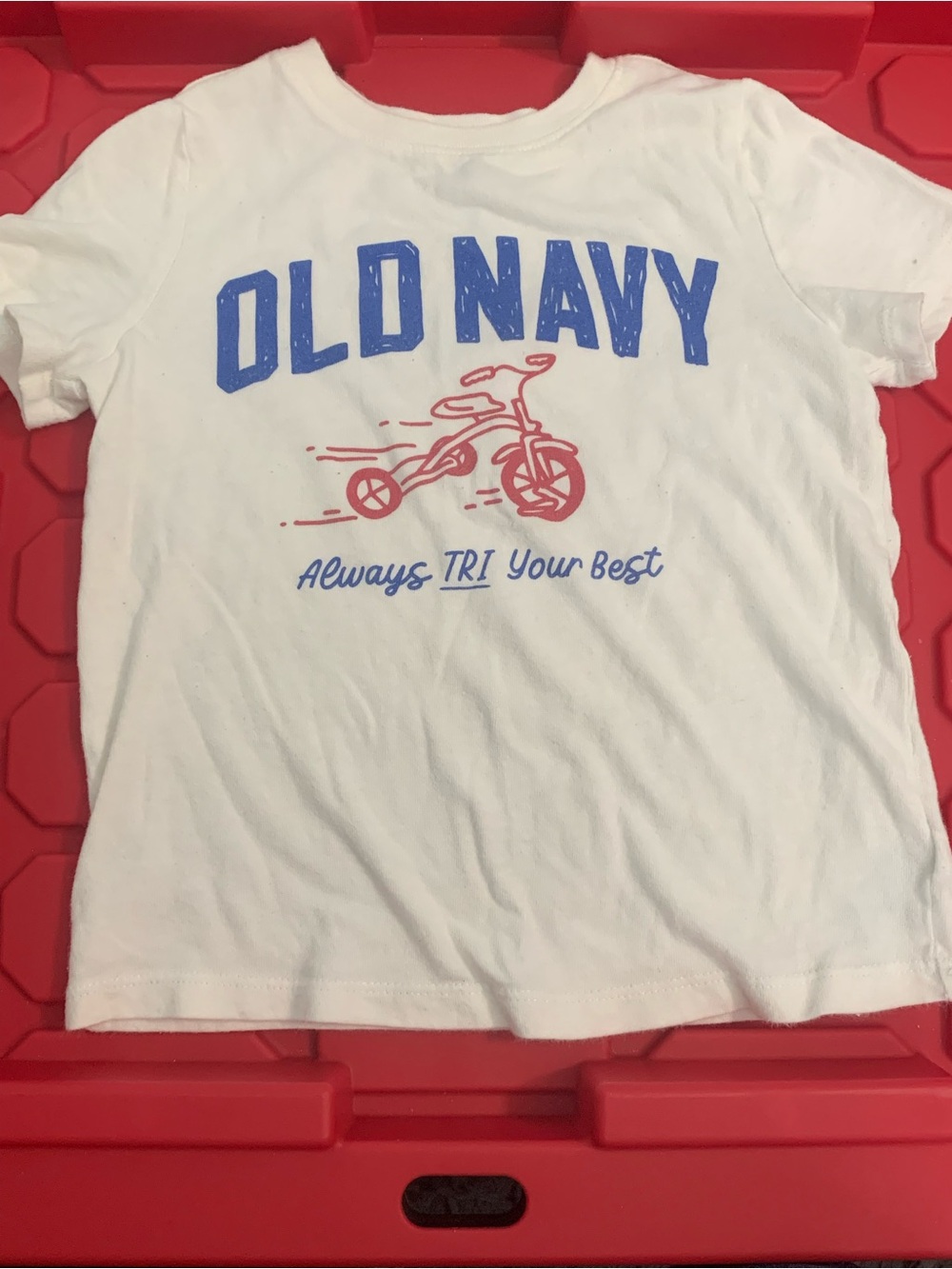 Old NavyKids' Graphic Tee - Blue & Red Tricycle